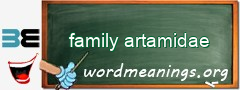 WordMeaning blackboard for family artamidae